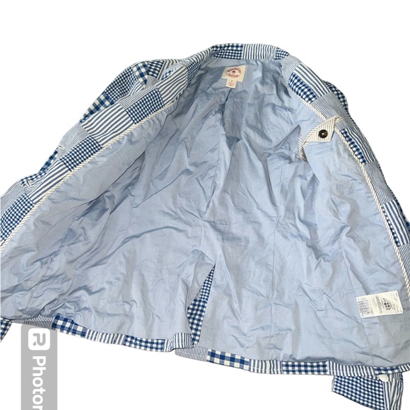 Red Fleece Brooks Brothers Cotton Patchwork Blazer | Size 2 - Picture 6 of 11